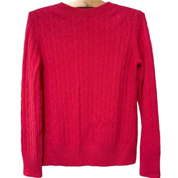Vineyard Vines | Cashmere Sweater Pink Cable Knit Pullover Crewneck- Size Small - Picture 7 of 7